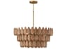 Capital Lighting Ravi 4-Light Light Wood Patinaed Brass Brown Tiered Pendant