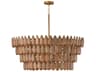 Capital Lighting Ravi 6-Light Light Wood Patinaed Brass Round Tiered Pendant