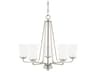 Capital Lighting Braylon 5-Light Brushed Nickel Glass Bell Chandelier