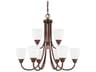 Capital Lighting Trenton 9-Light Bronze Glass Bell Chandelier