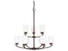 Capital Lighting Dixon 9-Light Bronze Glass Cylinder Chandelier