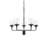 Capital Lighting Colton 5-Light Matte Black Glass Cylinder Chandelier
