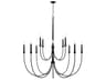 Capital Lighting Amara 12-Light Matte Black With Brass Candelabra Tiered Chandelier