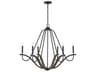 Capital Lighting Clive 6-Light Carbon Grey Black Iron Candelabra Chandelier