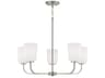 Capital Lighting Lawson 5-Light Brushed Nickel Glass Chandelier