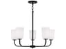 Capital Lighting Lawson 5-Light Matte Black Glass Chandelier