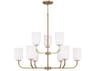 Capital Lighting Lawson 9-Light Aged Brass Glass Tiered Chandelier