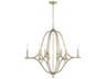Capital Lighting Claire 6-Light Brushed Champagne Gold Candelabra Chandelier