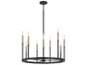 Capital Lighting Davis 9-light Espresso And Brass Black Candelabra Round Chandelier