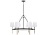 Capital Lighting Hollis 6-light Matte Black With Hammered Gold Candelabra Chandelier
