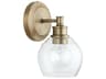 Capital Lighting Mid Century 1-Light Aged Brass Glass Wall Sconce