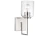 Capital Lighting Carter 1-Light Brushed Nickel Glass Wall Sconce