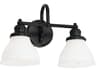 Capital Lighting Baxter 2-Light Matte Black Glass Vanity Light