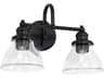 Capital Lighting Baxter 2-Light Matte Black Glass Vanity Light