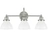 Capital Lighting Baxter 3-Light Brushed Nickel Glass Vanity Light