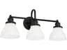 Capital Lighting Baxter 3-Light Matte Black Glass Vanity Light
