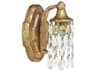 Capital Lighting Blakely 1-Light Antique Gold Crystal Wall Sconce