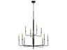 Cyan Design 12-Light Noir Aged Brass Black Candelabra Tiered Chandelier