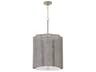 Cyan Design Boracay 4-Light Brushed Grey Cane Nickel Cylinder Drum Pendant