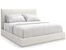 Caracole The Boutique Bed Pearl White Birch Wood Upholstered Queen Platform