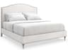 Caracole Fontainebleau Oracle Silver Leaf White Hardwood Upholstered Queen Platform Bed