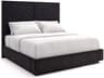 Caracole Meet U In Middle Black Stain Ash Wood Upholstered King Platform Bed