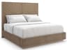Caracole Meet U In Middle Ash Driftwood Brown Wood Upholstered King Platform Bed