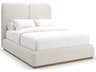 Caracole Modern Resort Malta Toasted Pecan Beige Birch Wood Upholstered Queen Platform Bed