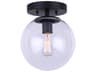 Canarm Camilo 1 -light Black Globe Flush Mount