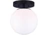 Canarm Camilo 1 -light Black Globe Flush Mount