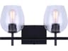 Canarm Cain 2 -light Black Vanity Light