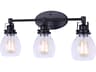 Canarm Carson 3 -light Black Vanity Light