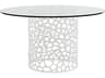 Coastal Living Home Oasis Round Glass White Dining Table