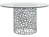 Coastal Living Home Oasis Round Glass Antique Nickel Dining Table
