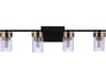 Craftmade Bond Street 4-Light Flat Black Satin Brass Vanity Light