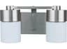 Craftmade District 2-Light Brushed Polished Nickel Glass Vanity Light