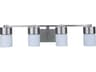 Craftmade District 4-Light Brushed Polished Nickel Glass Vanity Light