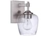 Craftmade Stellen 1-Light Brushed Polished Nickel Glass Vanity Light
