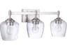 Craftmade Stellen 3-Light Brushed Polished Nickel Glass Vanity Light
