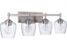 Craftmade Stellen 4-Light Brushed Polished Nickel Glass Vanity Light