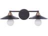 Craftmade Isaac 2-Light Flat Black Satin Brass Vanity Light