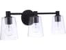 Craftmade Emilio 3-Light Flat Black Glass Vanity Light