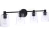 Craftmade Emilio 4-Light Flat Black Glass Vanity Light