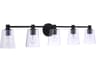 Craftmade Emilio 5-Light Flat Black Glass Vanity Light