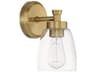Craftmade Henning 1-Light Satin Brass Glass Wall Sconce