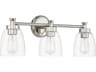 Craftmade Henning 3-Light Polished Nickel Glass Vanity Light