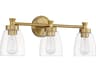 Craftmade Henning 3-Light Satin Brass Glass Vanity Light