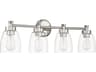 Craftmade Henning 4-Light Polished Nickel Glass Vanity Light