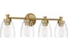 Craftmade Henning 4-Light Satin Brass Glass Vanity Light