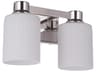 Craftmade Bretton 2-Light Polished Nickel White Glass Vanity Light